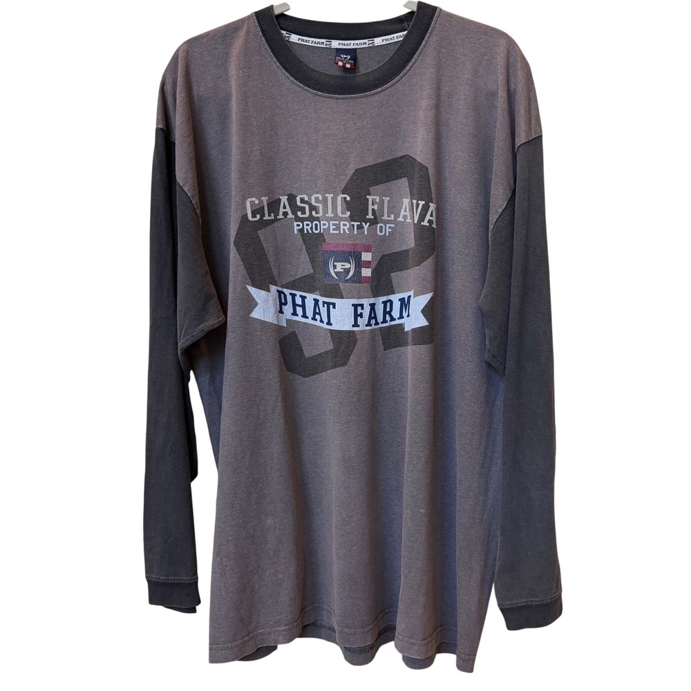 Vintage Phat Farm Classic Flava 92 Long Sleeve T-Shirt XL USA y2k 90s Hip Hop